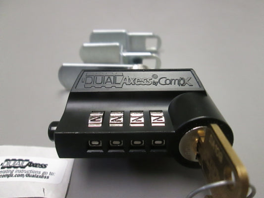 CompX D8031-DA108-19, DualAxess Keyless Combo Cam Lock, 90° Cam Turn, Cyl 1-3/8 L, Keyed Alike #108, Black 2 PACK