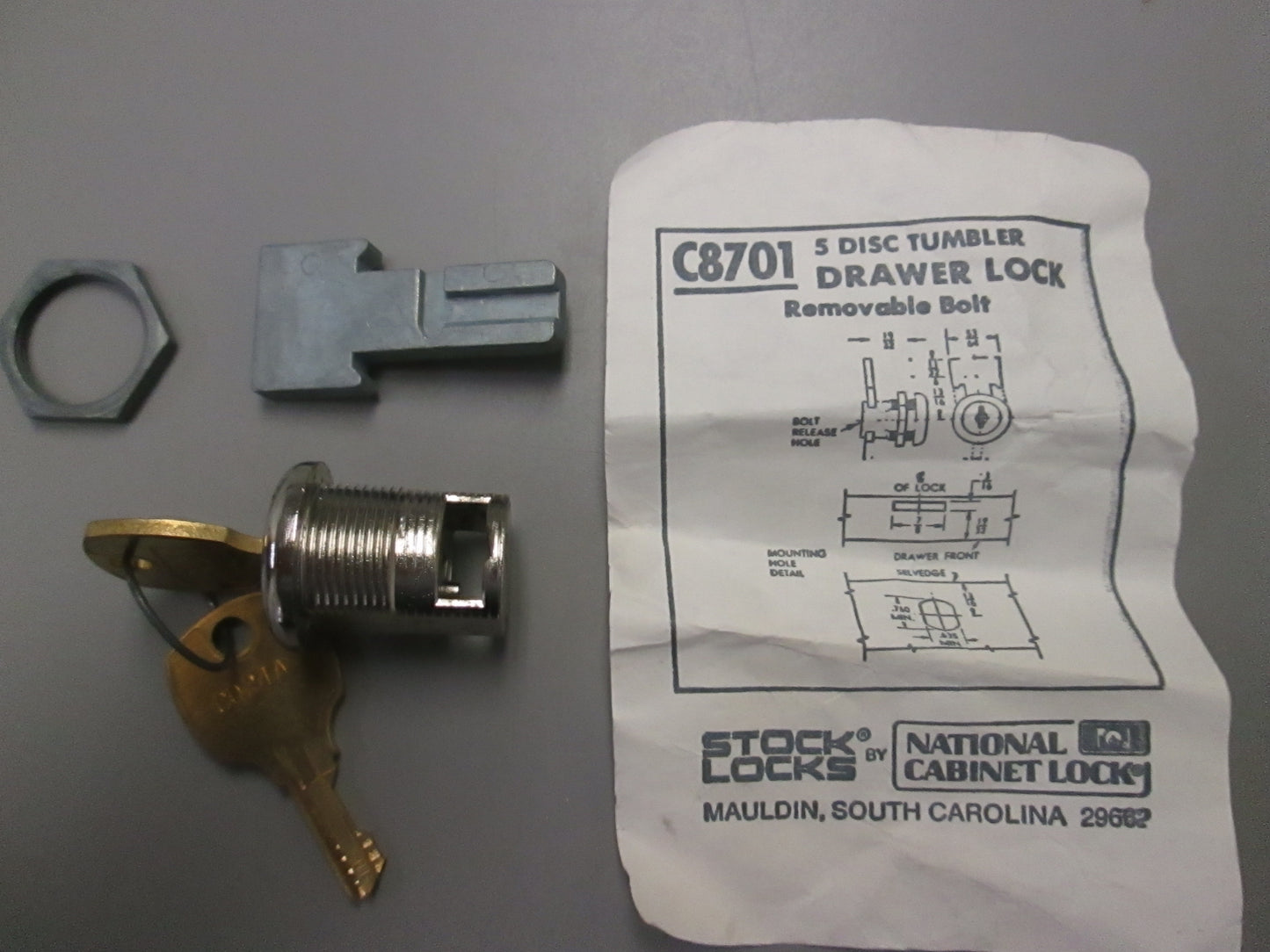 CompX National C8701-14A Metal Desk Lock