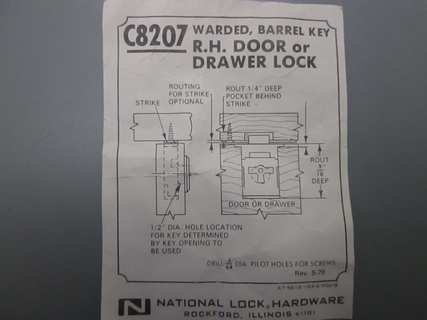 CompX National C870-KA-3 3PACK Right Hand Drawer Lock