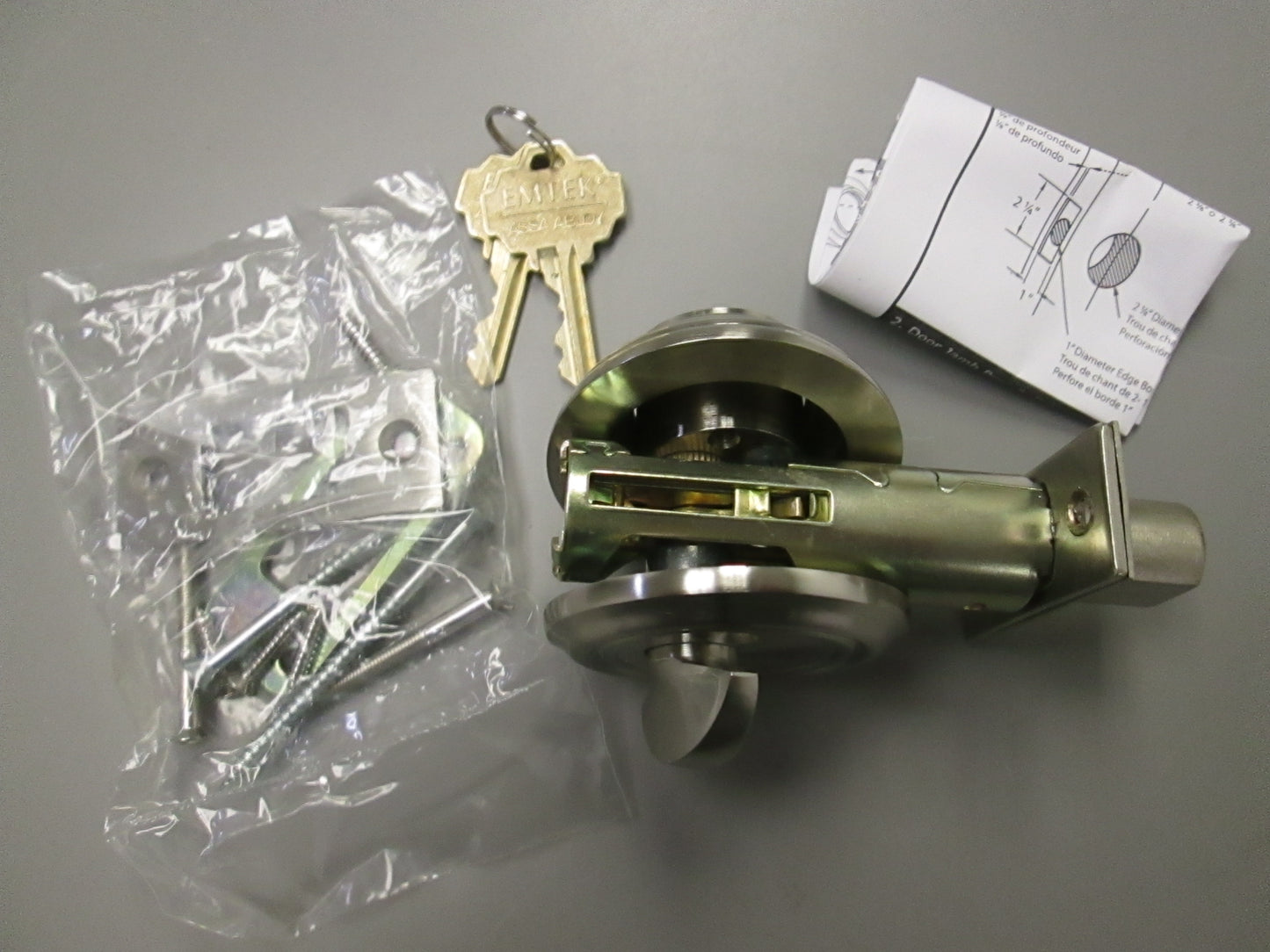 Emtek 8455 Single Cylinder Deadbolt Low Profile Satin Nickel 