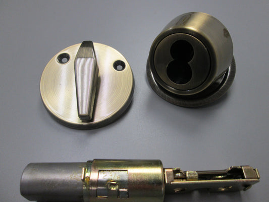 Schlage BC160J Single Cylinder Deadbolt for Schlage Removable Core Antique Brass