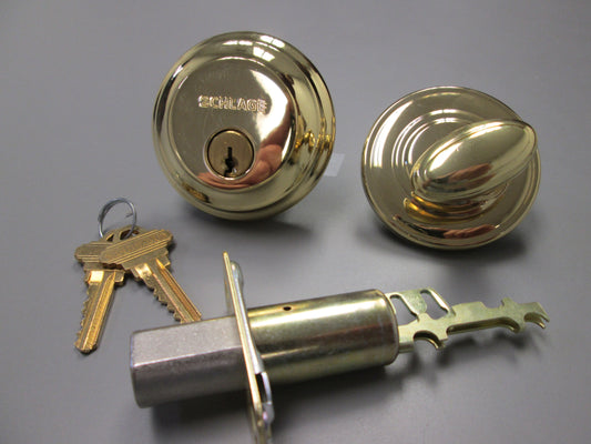Schlage BA360 Single Cylinder Deadbolt KA4 Polished Brass 4 PACK