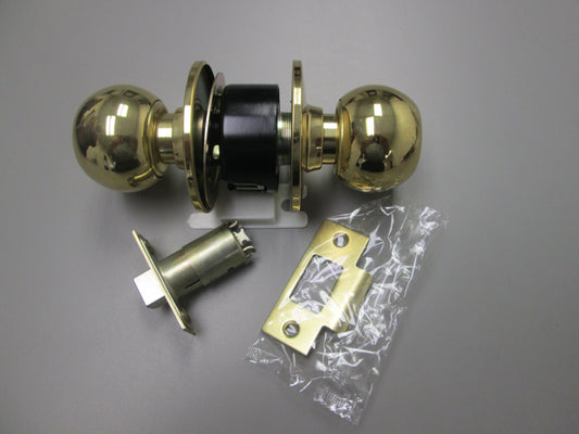 Ultra 44147 Light Commercial Privacy Set with Orbit (Ball-shaped) Knobs Polished Brass