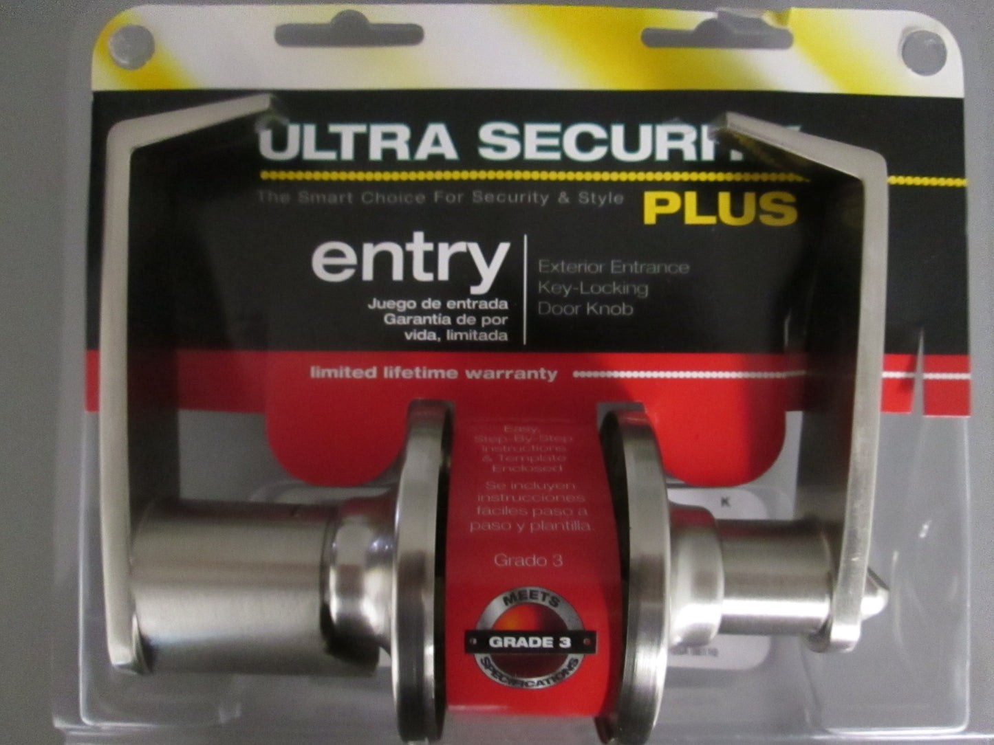 Ultra 44458 Keyed Entry Set with Bentonian Style Lever Satin Nickel