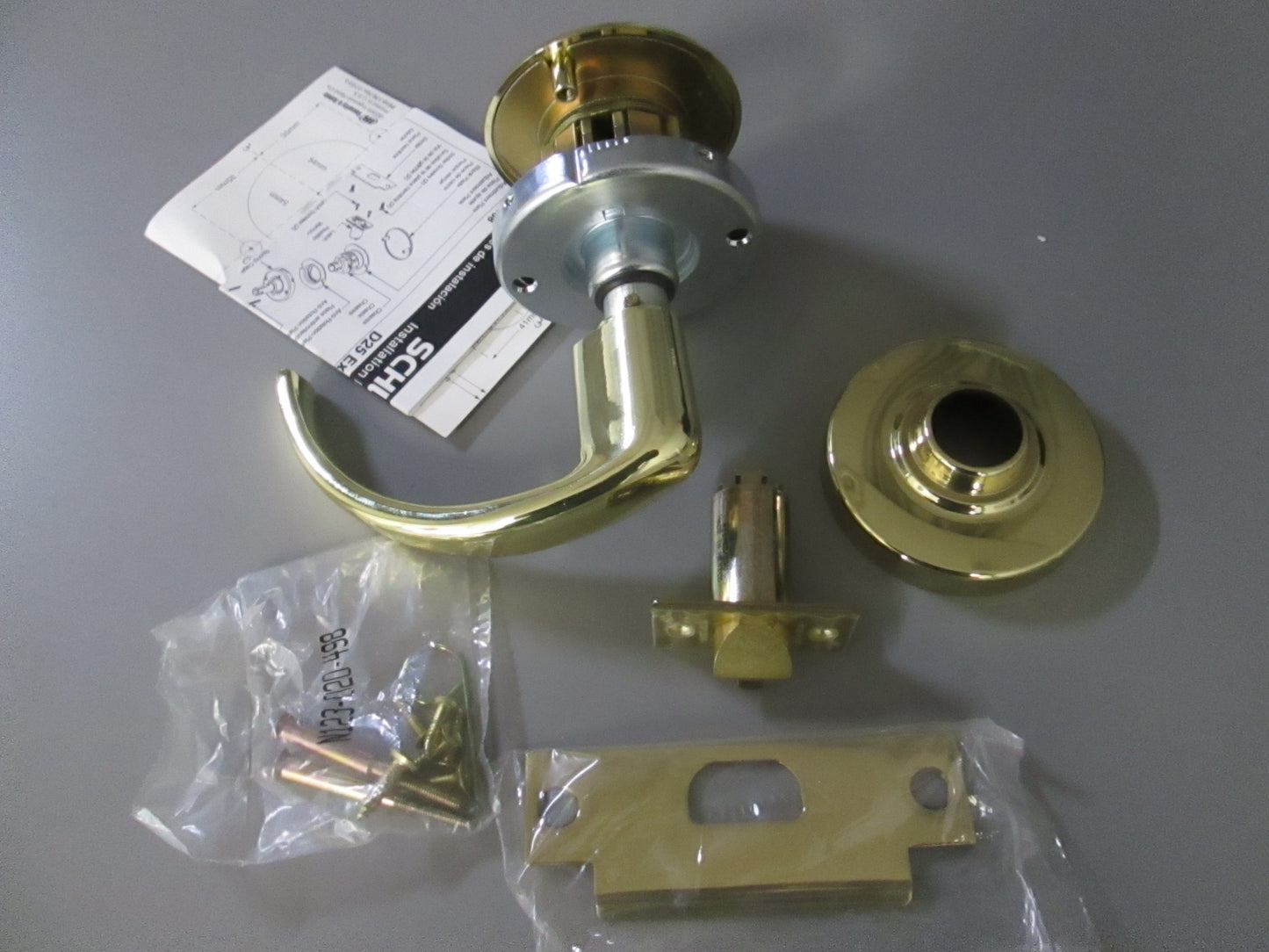 Schlage ND25D EXIT ONLY Lever Set with Sparta Style Lever Polished Brass