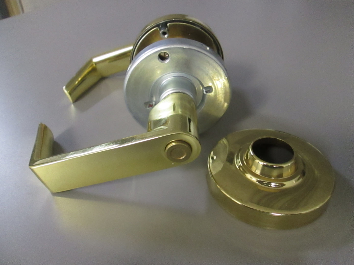 Schlage ND50BD Entry Lever Set with Rhodes Style Levers Polished Brass