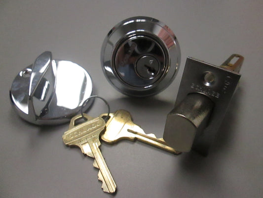 Schlage B663P Single Cylinder Deadbolt for Classroom Polished Chrome