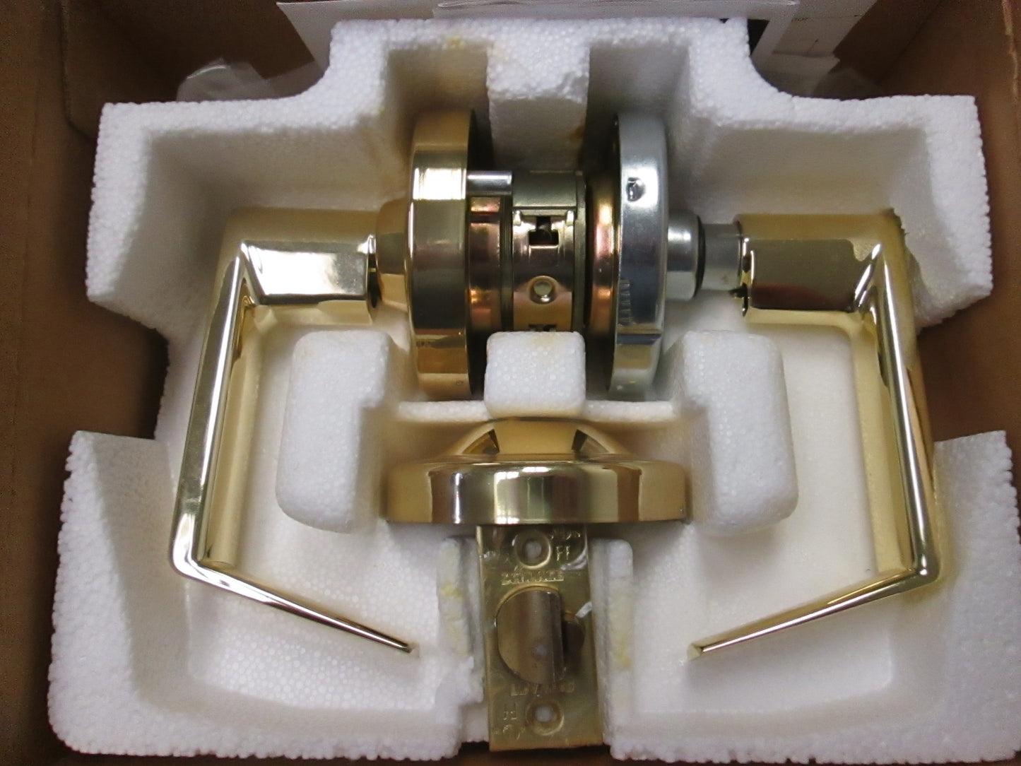 Schlage ND92BD Entry Lever Set with Rhodes Style Levers Polished Brass ORIGINAL