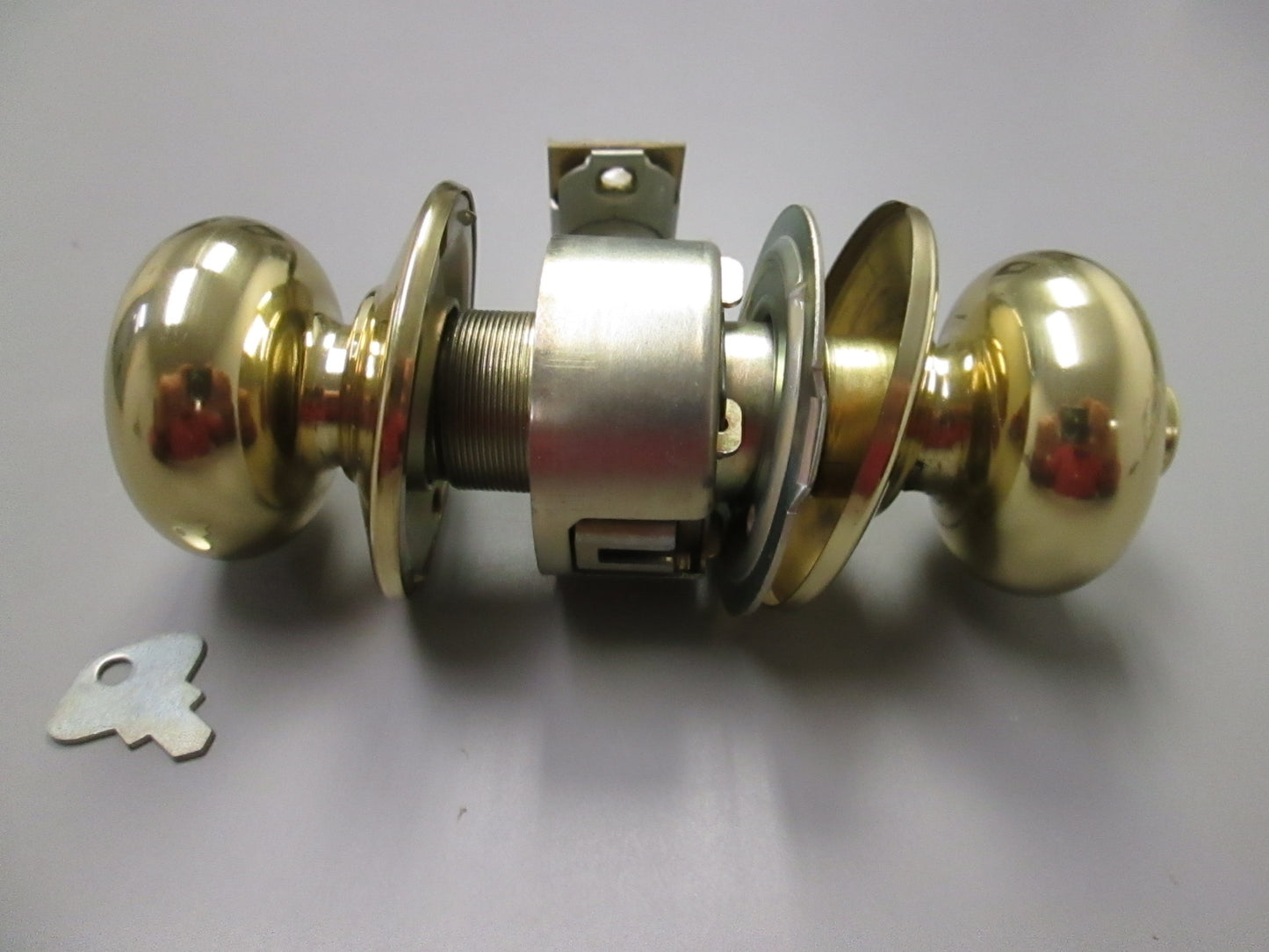 Arrow M02TA Cylindrical Privacy Set with Tudor Style Knobs Polished Brass