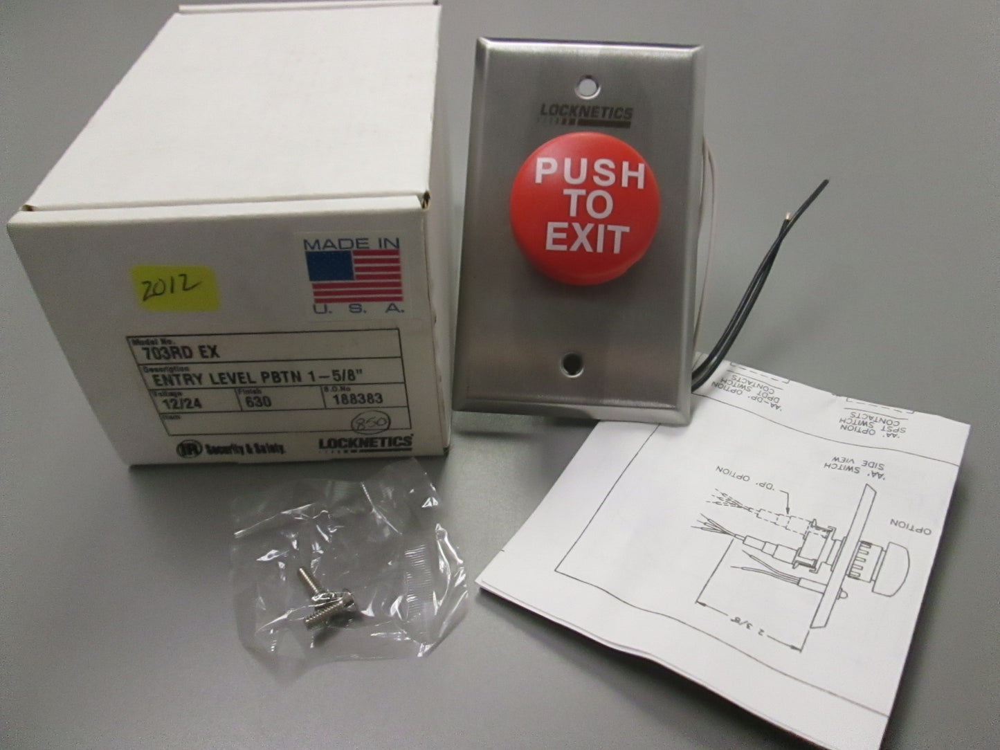Locknetics 703 RD EX Entry Level Push Button to Egress Electronically Locked Doors Wide Plate