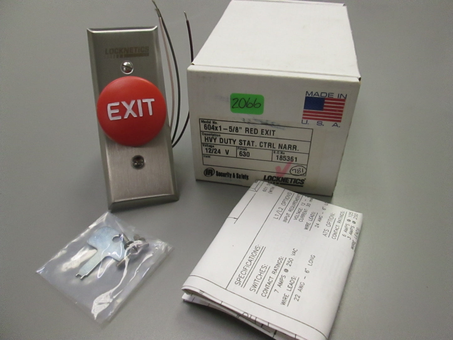 Locknetics 604 RD EX Heavy Duty Push Button to Egress Electronically Locked Door Narrow Plate