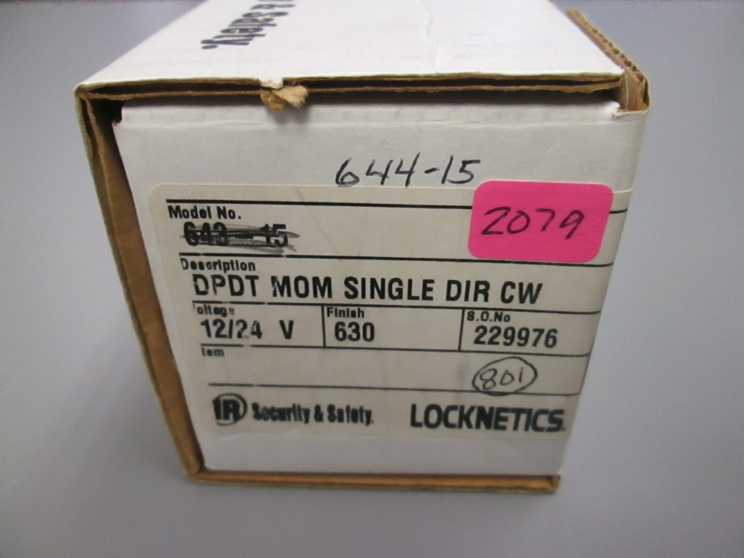 Locknetics 644-15 Heavy Duty Key Switch Narrow Faceplate DPDT – Anne's ...