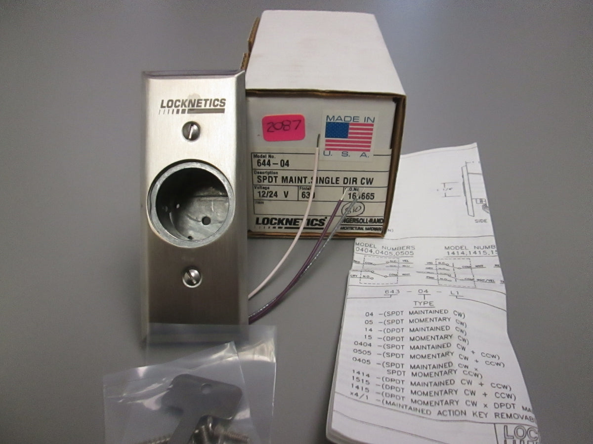 644 Marked Key Locknetics 644-04 Heavy Duty Key Switch Narrow Faceplate SPDT – Anne's ...