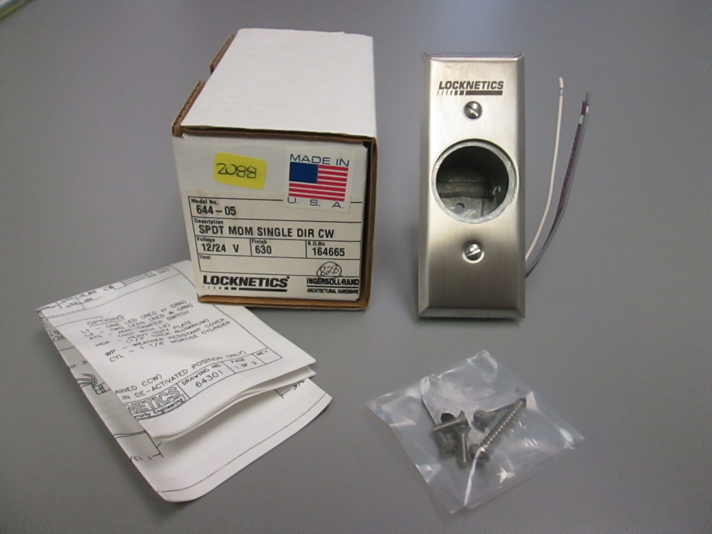 644 Marked Key Locknetics 644-05 Heavy Duty Key Switch Narrow Faceplate SPDT – Anne's ...