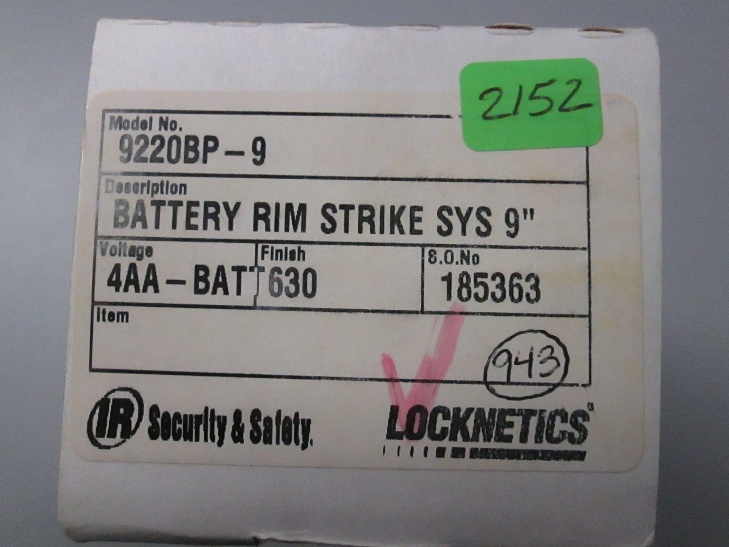 Locknetics 9220BP-9 Electric Strike 630