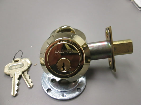Baldwin 8241-605 Single Cylinder Deadbolt Polished Brass
