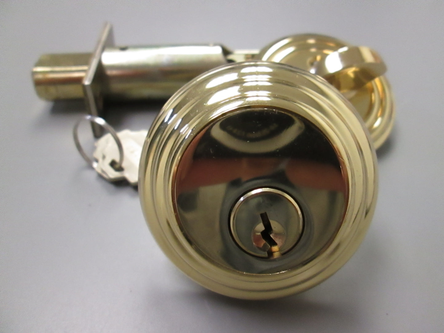 Emtek 8455 Single Cylinder Deadlock Low Profile Polished Brass
