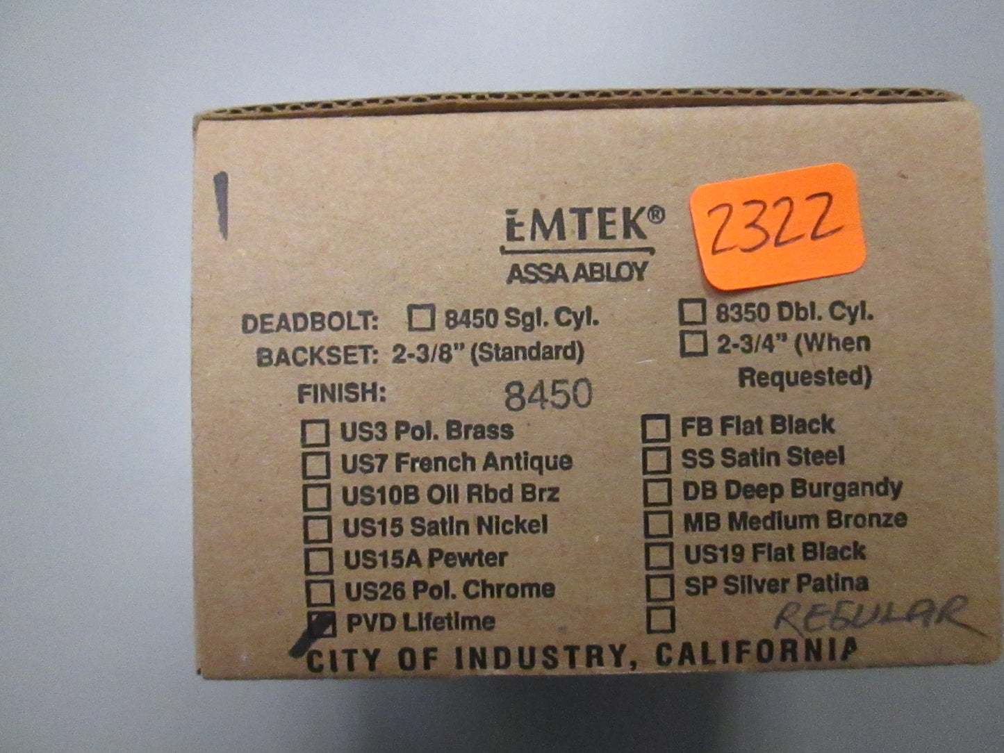 Emtek 8450 Single Cylinder Deadbolt Polished Brass Titanium