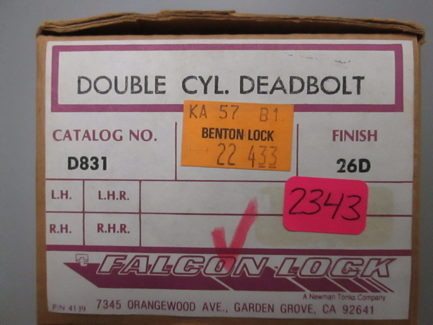 Falcon D831 Double Cylinder Deadbolt Satin Chrome
